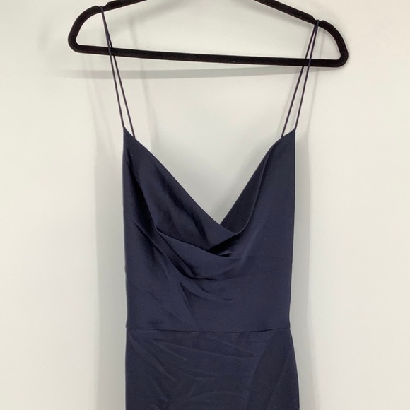 NEW! Dessy Collection Size 18 Lux Charmeuse Slip Dress Midnight $231 msrp I20-14 - Picture 7 of 11